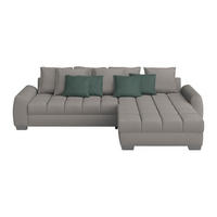 ECKSOFA in Mikrofaser Hellgrau  - Chromfarben/Petrol, Design, Kunststoff/Textil (320/226cm) - Carryhome