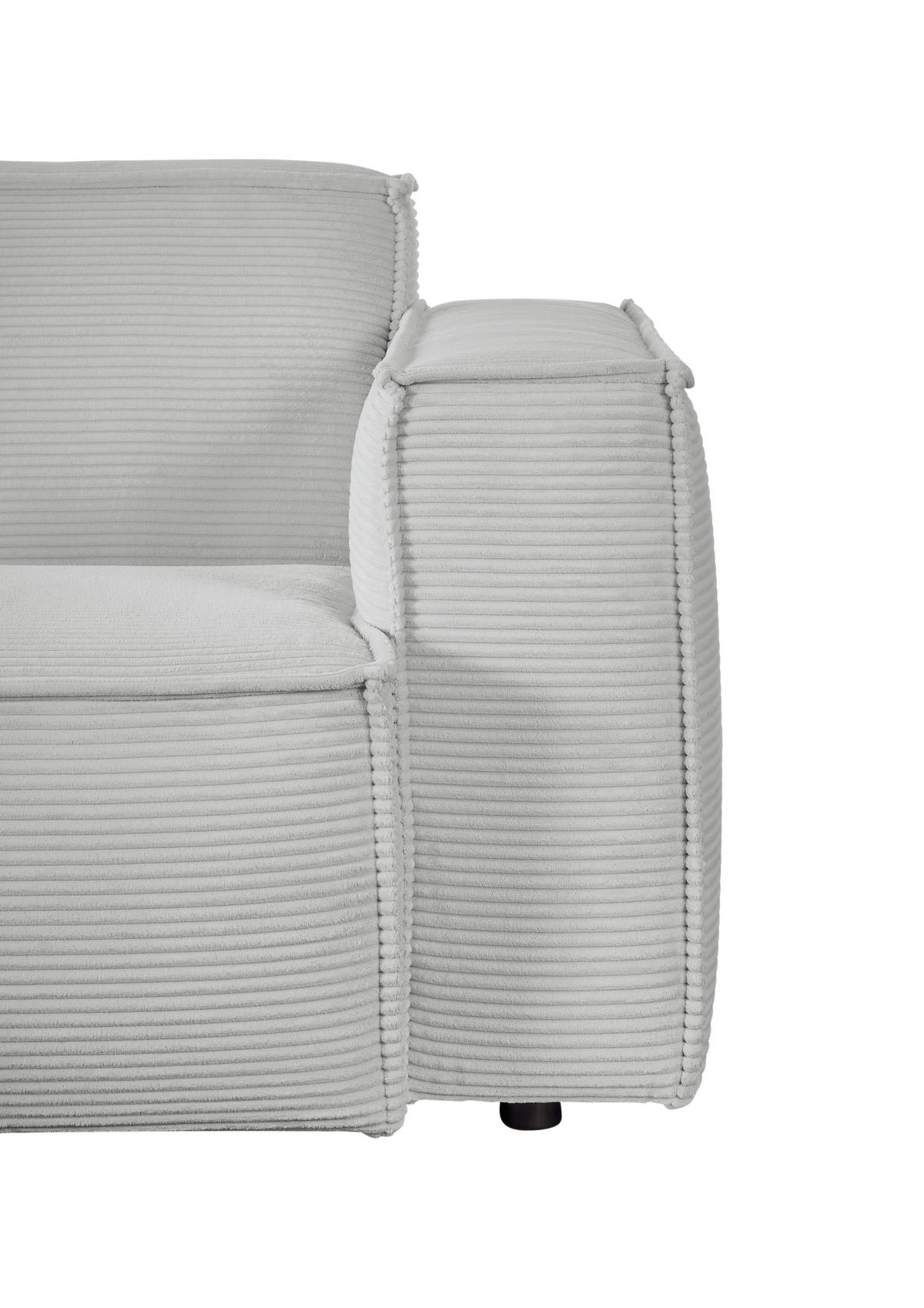 ECKSOFA in Cord Grau  224/254 cm  - Schwarz/Grau, KONVENTIONELL, Kunststoff/Textil (224/254cm) - Hom`in