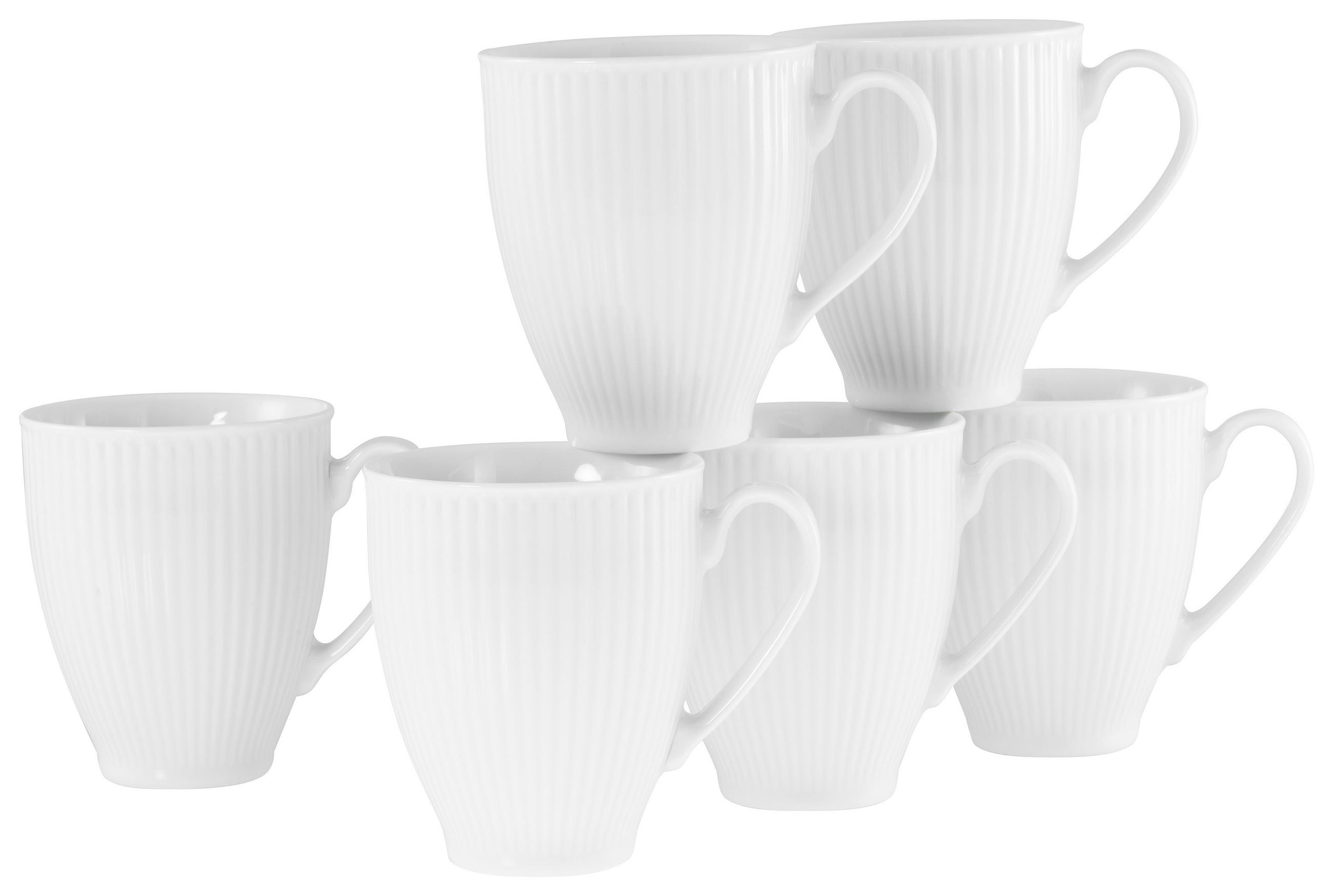 KAFFEEBECHERSET Valencia 6-teilig  - Weiß, Design, Keramik - Creatable