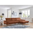 ECKSOFA Rivello in Echtleder Cognac  328/193 cm  - Cognac/Schwarz, Design, Leder/Metall (328/193cm) - Dieter Knoll