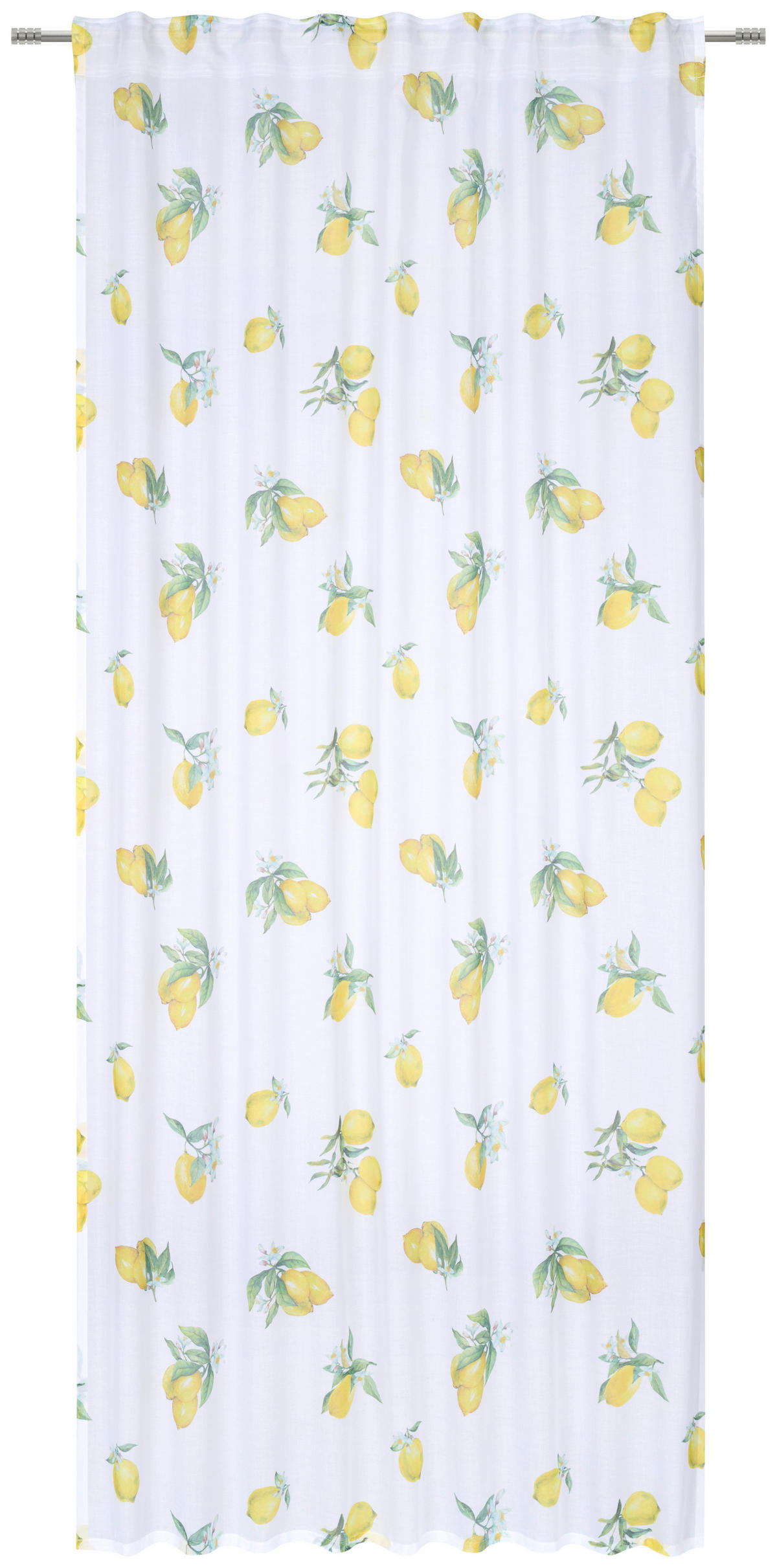 HOTOVÝ ZÁVĚS, poloprůhledné, 140/245 cm - bílá/žlutá, Lifestyle, textil (140/245cm) - Esposa