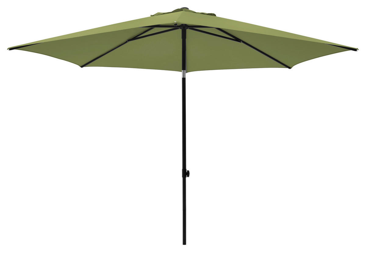 SONNENSCHIRM 250 cm Grün  - Schwarz/Grün, Basics, Kunststoff/Textil (250/250cm)