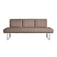 SITZBANK 224/92/78 cm  in Braun, Chromfarben  - Chromfarben/Braun, Design, Textil/Metall (224/92/78cm) - Dieter Knoll