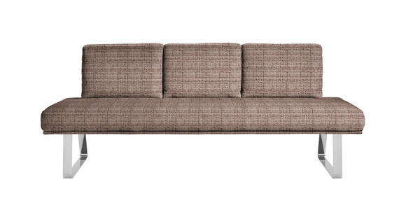 SITZBANK 224/92/78 cm in Braun, Chromfarben - Chromfarben/Braun, Design, Textil/Metall (224/92/78cm) - Dieter Knoll