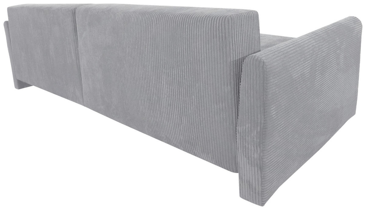 ECKSOFA in Cord Hellgrau  - Hellgrau/Schwarz, Konventionell, Kunststoff/Textil (228/146cm) - MID.YOU
