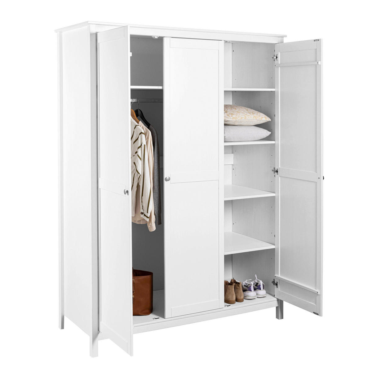 ORMAR ZA ODJEĆU bijela   - bijela/srebrne boje, Moderno, metal/drvo (155/210/60cm)