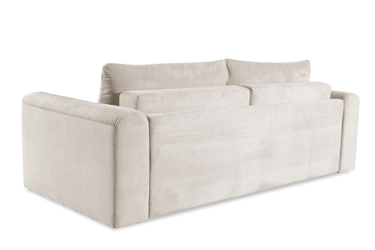 SCHLAFSOFA NORMAN  mit gerippt Creme  - Creme/Schwarz, Design, Kunststoff/Textil (252/93/167cm) - Livetastic