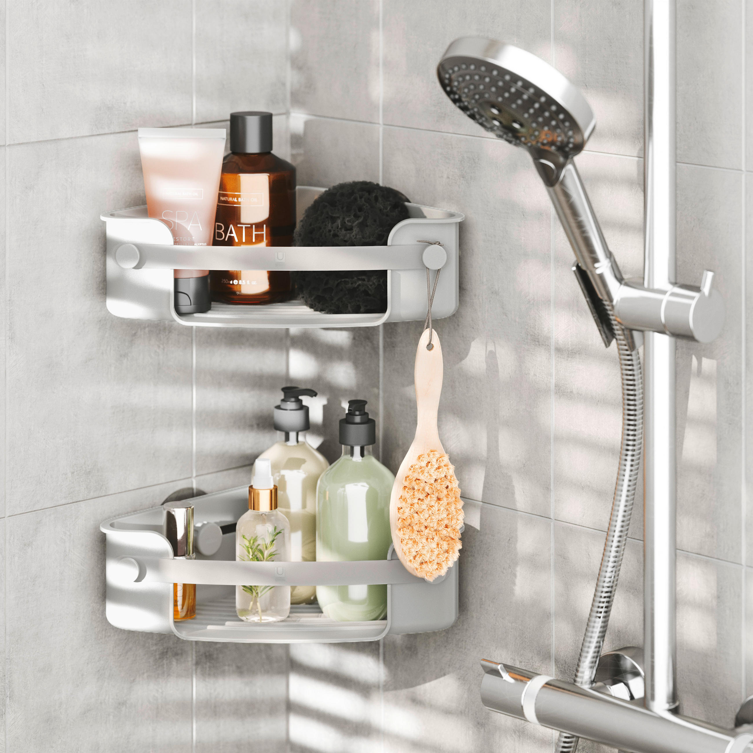 DUSCHABLAGE - Grau, Basics, Kunststoff (19/9/19cm) - Umbra