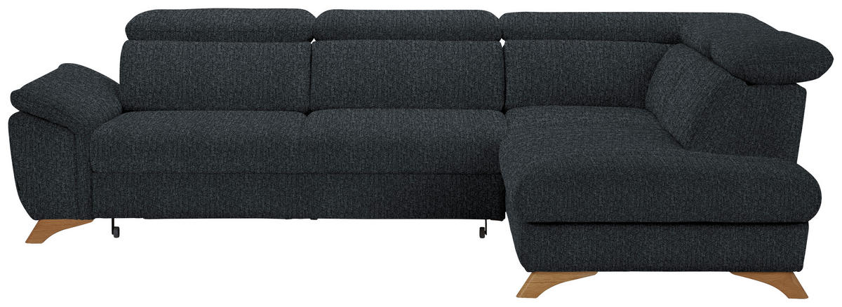 ECKSOFA in Chenille Dunkelgrau  - Eichefarben/Dunkelgrau, Modern, Holz/Textil (287/212cm) - Valnatura