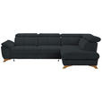 ECKSOFA in Chenille Dunkelgrau  - Eichefarben/Dunkelgrau, MODERN, Holz/Textil (287/212cm) - Valnatura