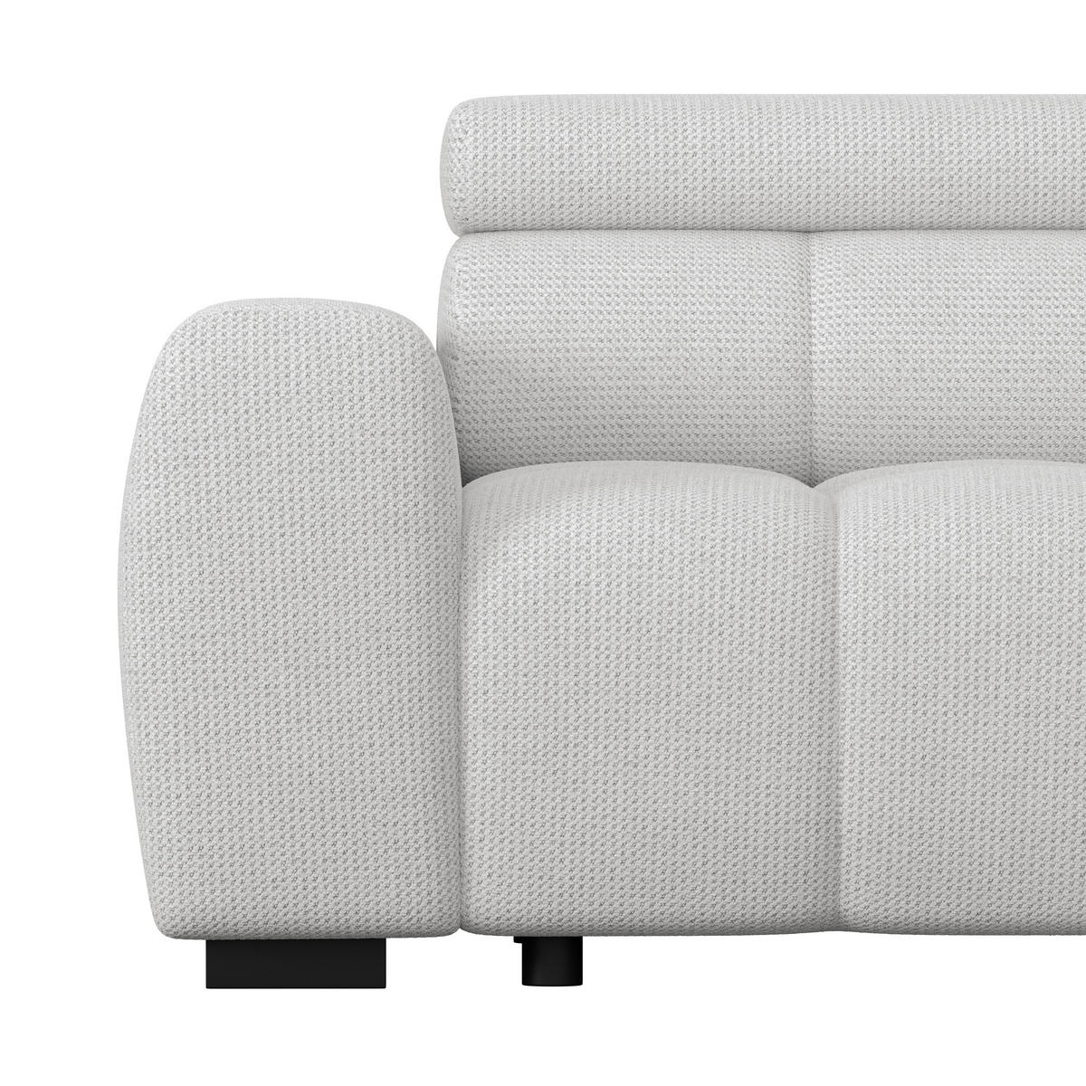 ECKSOFA Greige Webstoff  - Greige/Schwarz, Trend, Kunststoff/Textil (285/168cm) - Livetastic