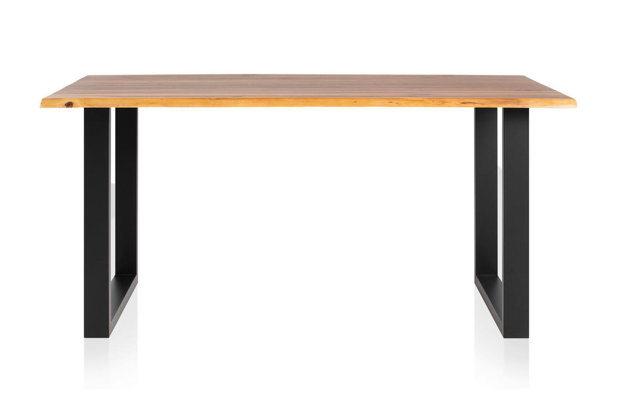 ESSTISCH in Holz 160/85/77 cm  - Cognac/Schwarz, MODERN, Holz/Metall (160/85/77cm) - Livetastic
