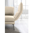 RÉCAMIERE in Echtleder Creme  - Chromfarben/Creme, Design, Leder/Metall (209/85-109/95-16cm) - Dieter Knoll