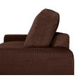 ECKSOFA Dunkelbraun Cord  - Dunkelbraun/Schwarz, KONVENTIONELL, Textil/Metall (240/150cm) - Carryhome