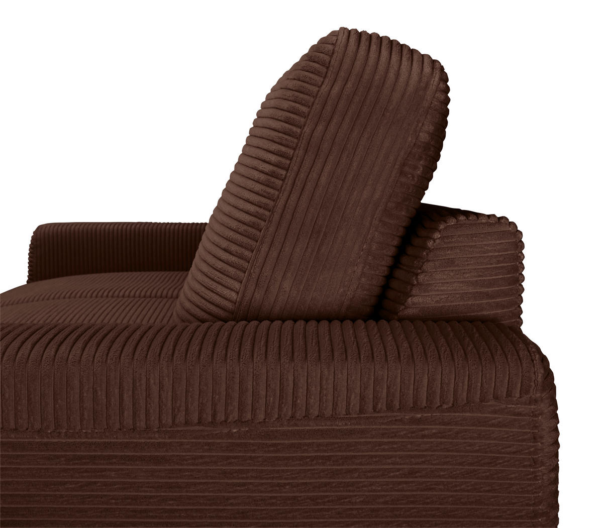 ECKSOFA Dunkelbraun Cord  - Dunkelbraun/Schwarz, KONVENTIONELL, Textil/Metall (240/150cm) - Carryhome