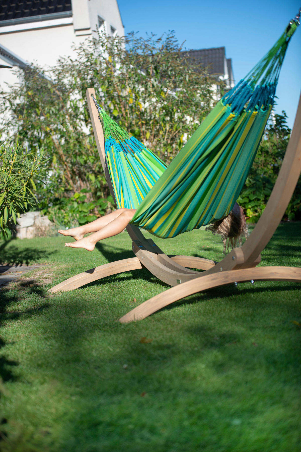 HÄNGEMATTE double outdoor  - Türkis/Gelb, KONVENTIONELL, Textil (160/350cm) - La Siesta