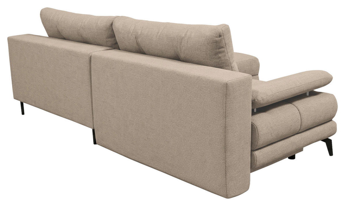 ECKSOFA Struktur Beige  - Beige/Schwarz, Modern, Textil/Metall (263/181cm) - Carryhome