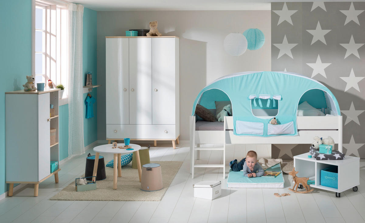  KLEIDERSCHRANK Weiß, Birkefarben  - Birkefarben/Weiß, Design, Holz/Holzwerkstoff (125,1/198,7/56,3cm) - Paidi