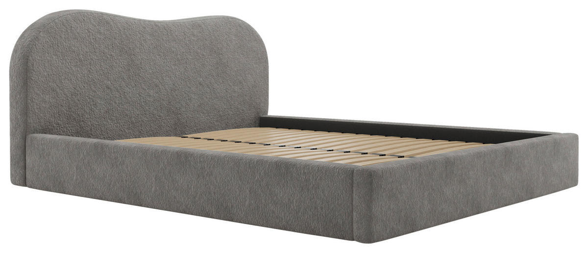 POLSTERBETT Bettkasten, Lattenrost 200/200 cm  in Dunkelgrau  - Dunkelgrau/Schwarz, Design, Holz/Textil (200/200cm) - Boxxx