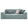 2-SITZER-SOFA Cord Hellblau  - Schwarz/Hellblau, Design, Kunststoff/Textil (230/85/127cm) - Hom`in