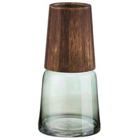 DEKOVASE  - Salbeigrün/Cappuccino, LIFESTYLE, Glas/Holz (14/28,5cm)