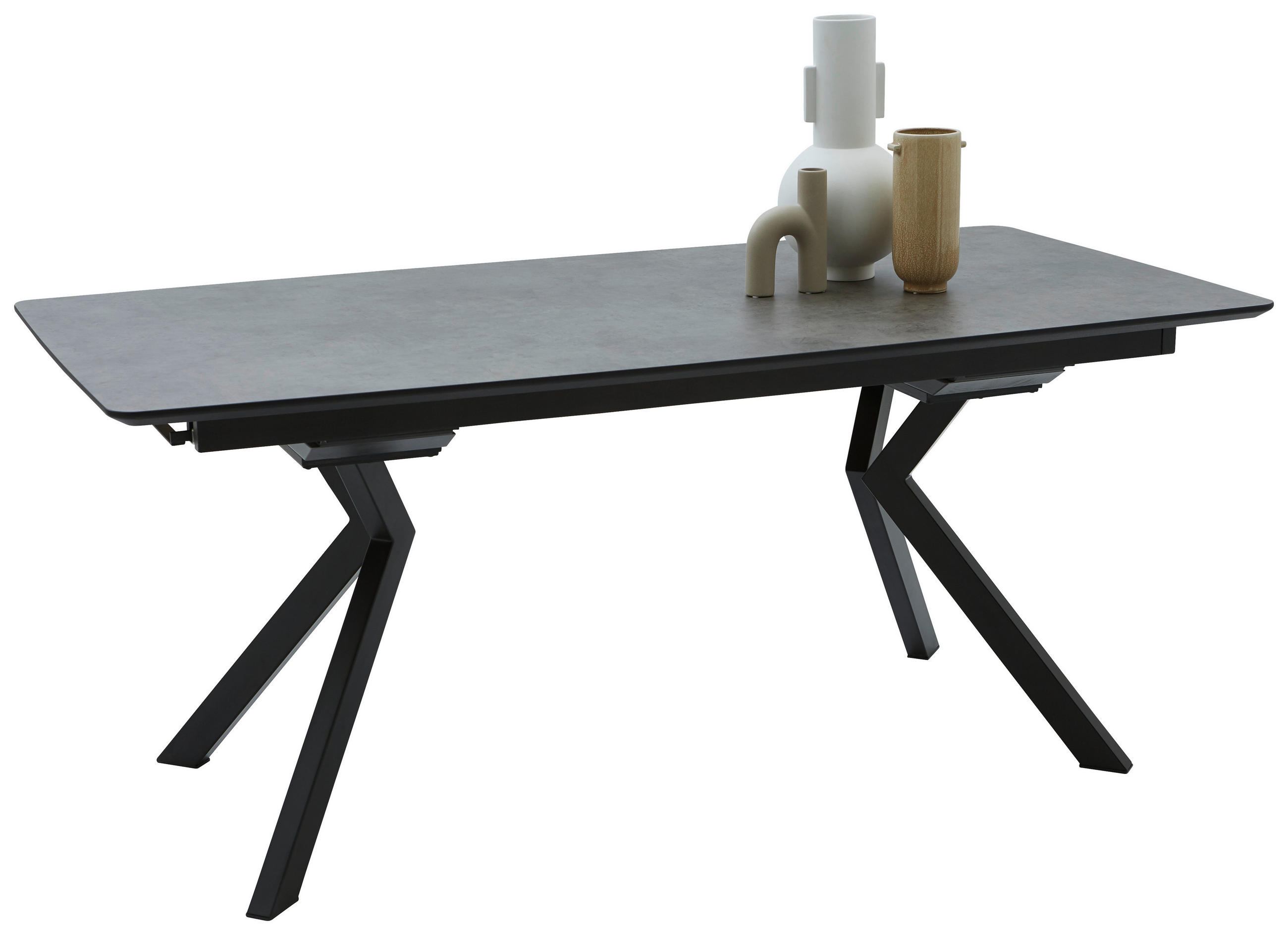 ESSTISCH Schwarz, Dunkelgrau  - Dunkelgrau/Schwarz, Design, Kunststoff/Metall (180/90/76cm) - Dieter Knoll