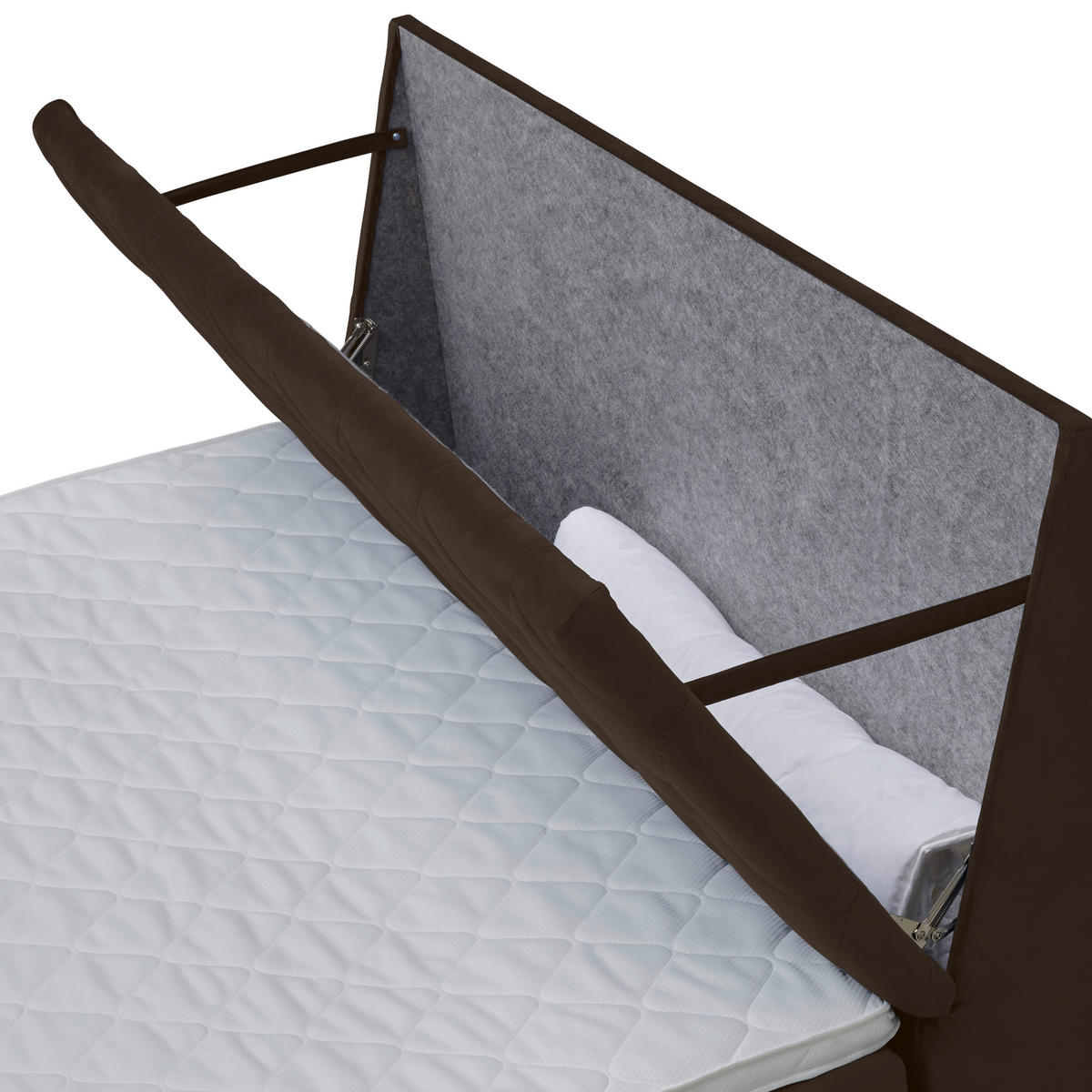 BOXSPRINGBETT 180/200 cm  in Dunkelbraun  - Dunkelbraun/Schwarz, KONVENTIONELL, Holz/Textil (180/200cm) - Ti'me