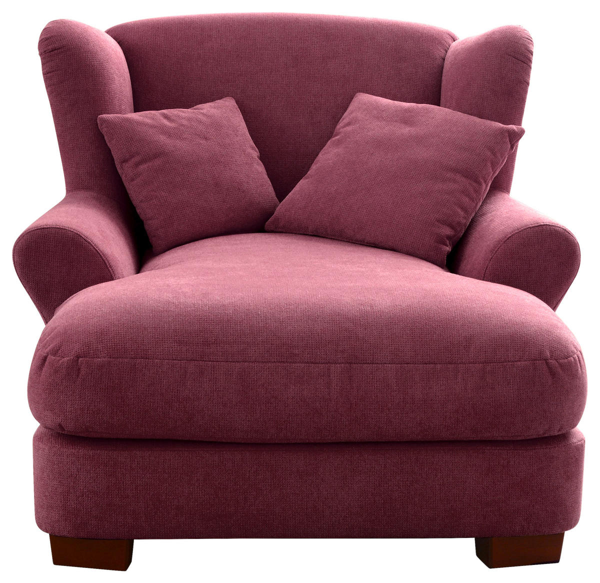 XXL-SESSEL Flachgewebe Dunkelrot  - Dunkelrot, Romantik / Landhaus, Holz/Textil (120/101/142cm) - Sit & More