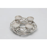 KERZENSTÄNDER - Nickelfarben, Lifestyle, Metall (25/23/11,5cm) - X-Mas