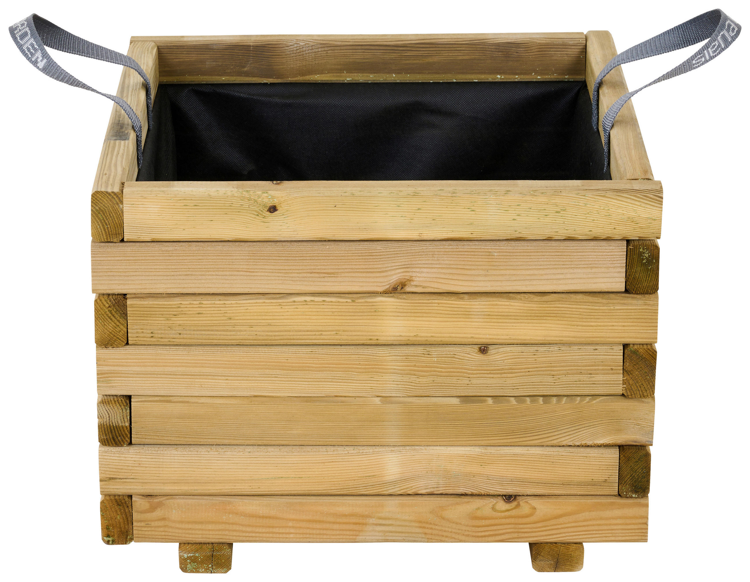 BLUMENKASTEN  - Schwarz/Kieferfarben, Basics, Holz/Textil (50/39/50cm) - Siena Garden