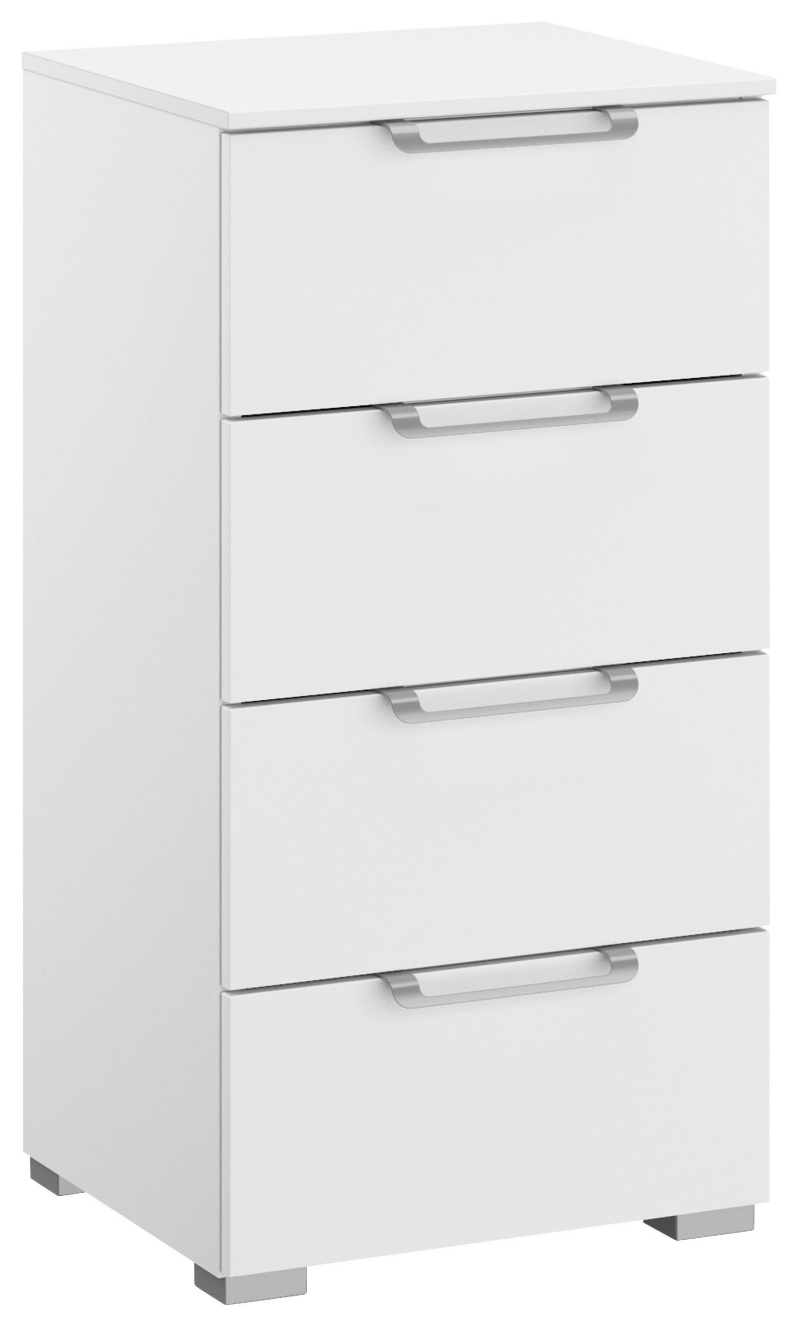 KOMMODE 40/81/42 cm Weiss  - Weiss/Silberfarben, Design, Holzwerkstoff/Kunststoff (40/81/42cm) - Novel