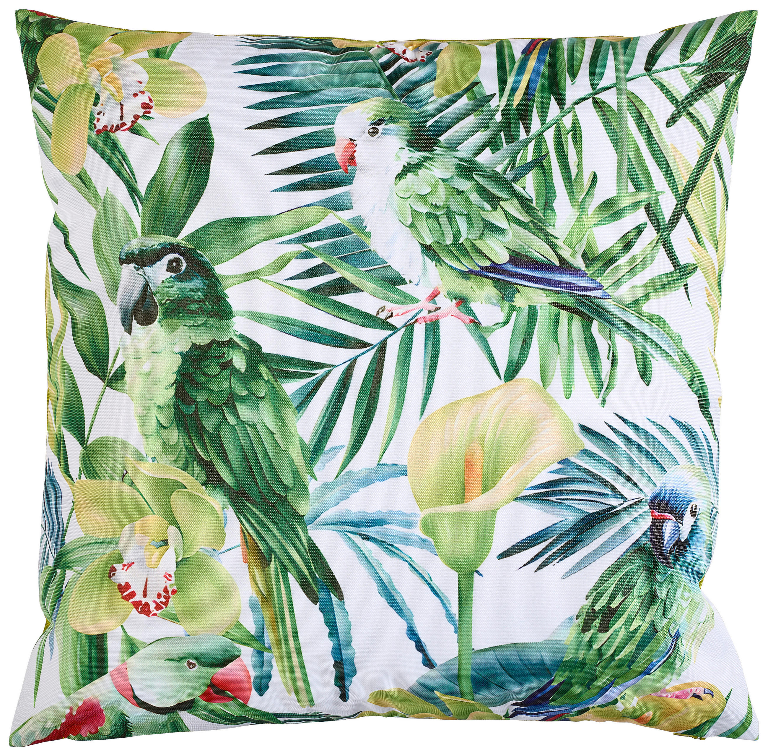 OUTDOOR-KISSENHÜLLE LILIE 48/48 cm  - Gelb/Grün, Natur, Textil (48/48cm) - Ambia Garden