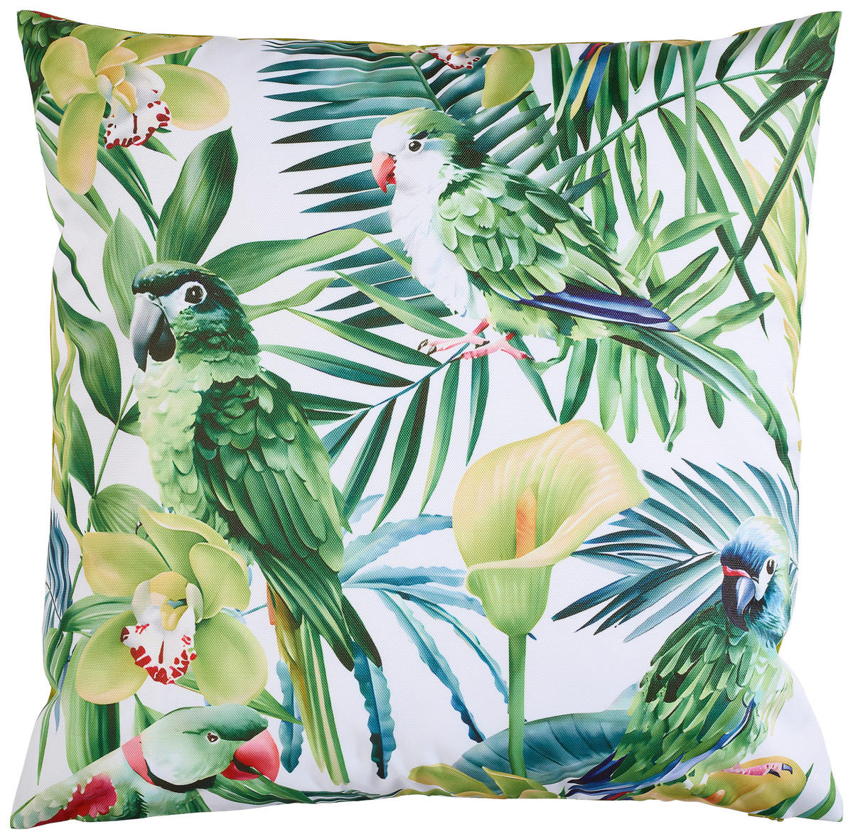 OUTDOOR-KISSENHÜLLE LILIE 48/48 cm  - Gelb/Grün, Natur, Textil (48/48cm) - Ambia Garden