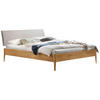 BETT 160/200 cm  in Hellgrau, Wildeiche  - Wildeiche/Hellgrau, KONVENTIONELL, Holz/Textil (160/200cm) - Hasena