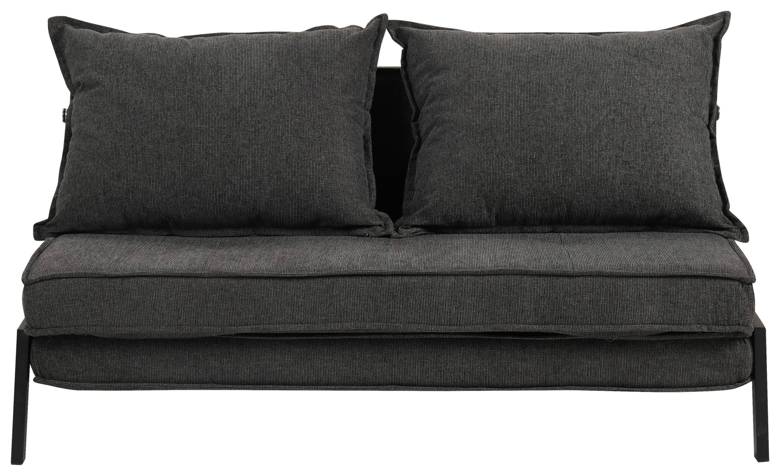 SCHLAFSOFA Webstoff Dunkelgrau  - Dunkelgrau/Schwarz, Design, Textil/Metall (151/70/86/97cm) - Livetastic