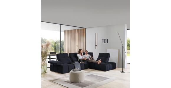 ECKSOFA in Struktur Schwarz 313/233 cm - Schwarz, Design, Kunststoff/Textil (313/233cm) - Emilio Belluti