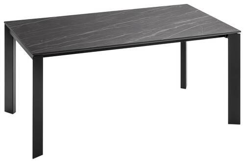 ESSTISCH in Metall, Keramik 160-250/90/75 cm  - Schwarz/Grau, Design, Keramik/Metall (160-250/90/75cm) - Novel