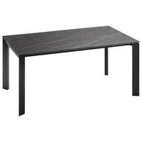 ESSTISCH in Metall, Keramik 160-250/90/75 cm  - Schwarz/Grau, Design, Keramik/Metall (160-250/90/75cm) - Novel