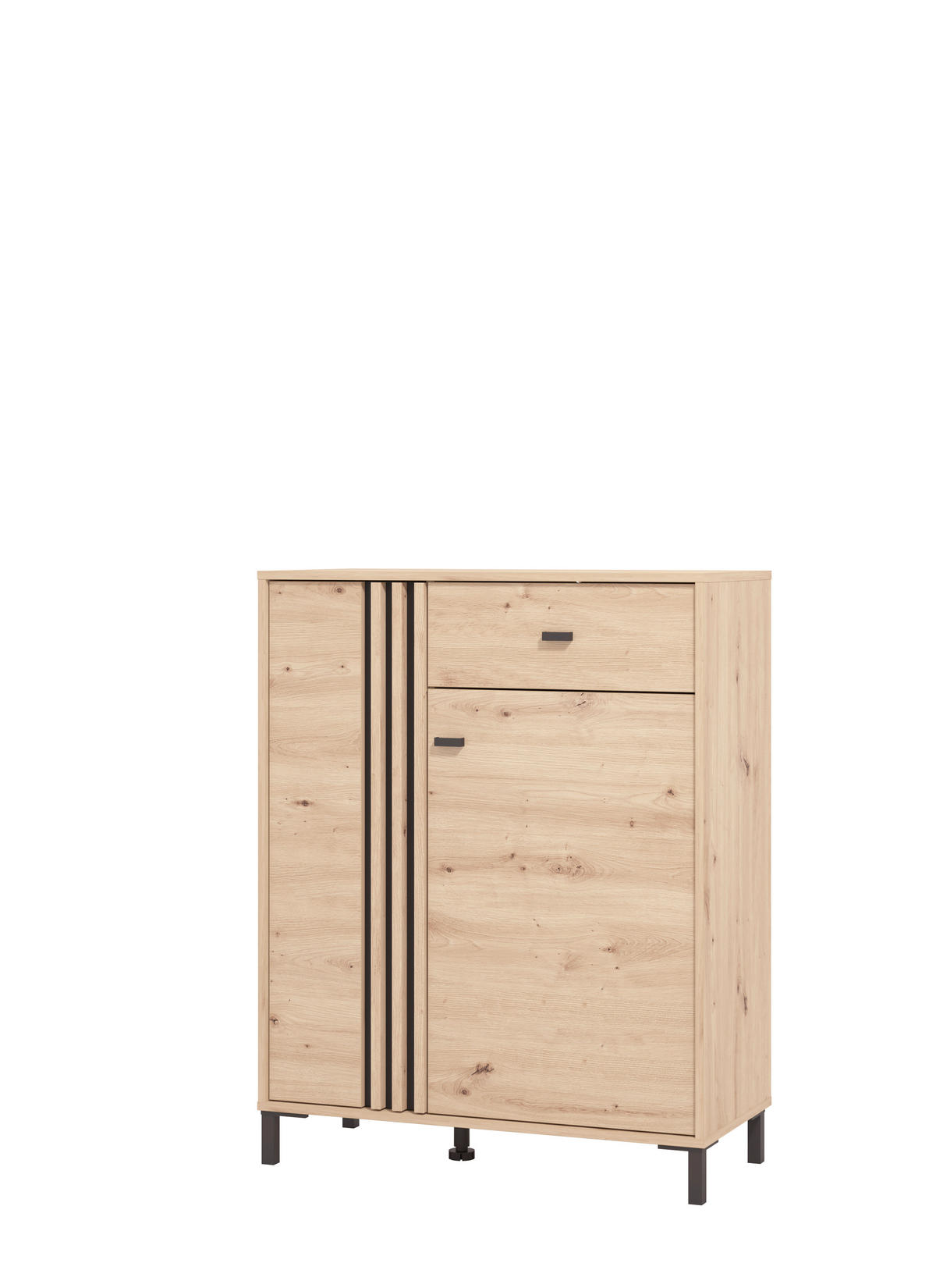 KOMODA   86,5/109,5/40 cm   hrast Artisan  - hrast Artisan/crna, Basics, drvni materijal/metal (86,5/109,5/40cm) - Carryhome