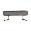SITZBANK in Textil Grau  - Goldfarben/Grau, Design, Textil/Metall (105/42/40cm) - Kayoom