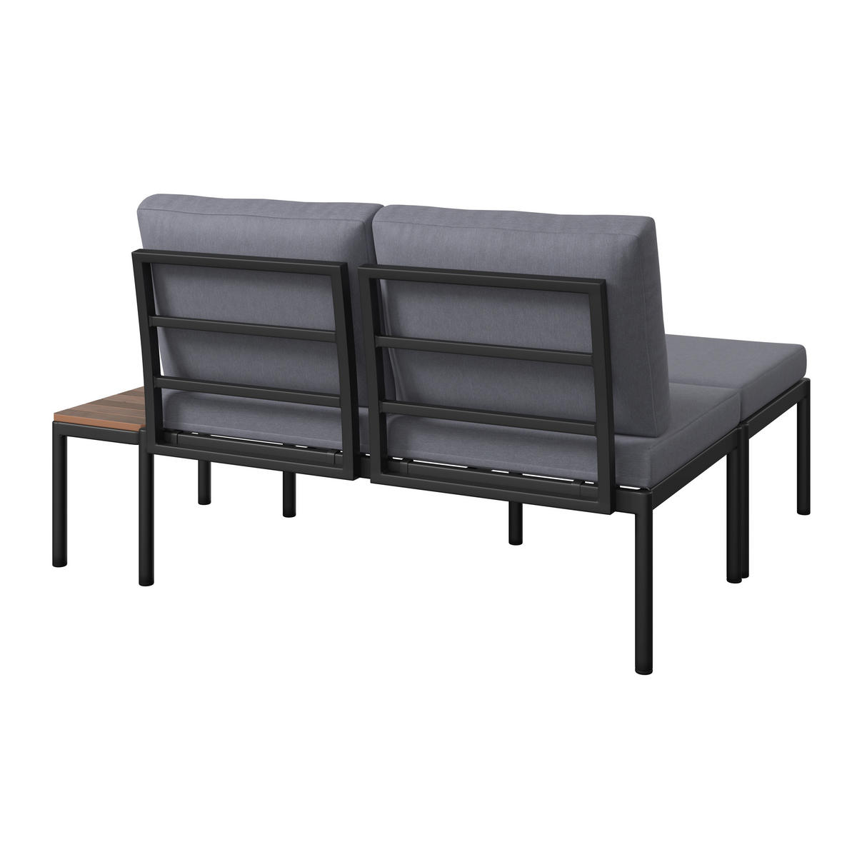 LOUNGEGARNITUR Aluminium  - Dunkelgrau/Naturfarben, MODERN, Kunststoff/Textil (134/70/68cm) - Ambia Garden