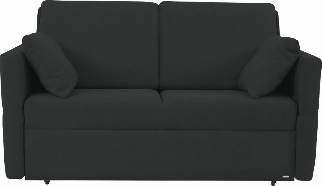 SCHLAFSOFA Chenille Anthrazit  - Anthrazit/Schwarz, KONVENTIONELL, Kunststoff/Textil (150/88/91cm) - Sedda