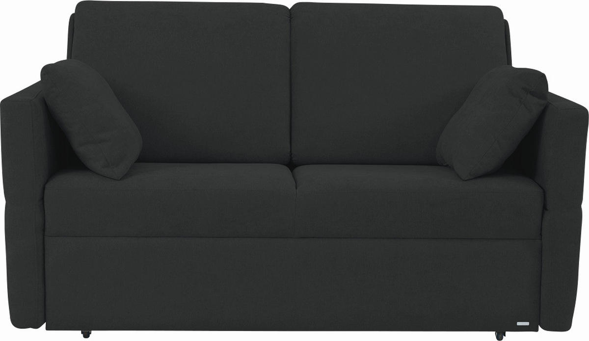 SCHLAFSOFA Chenille Anthrazit  - Anthrazit/Schwarz, KONVENTIONELL, Kunststoff/Textil (150/88/91cm) - Sedda