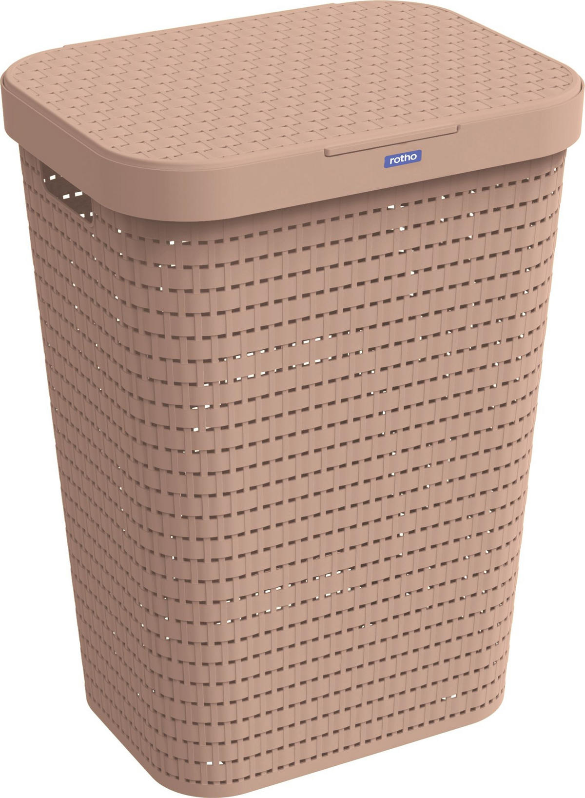 PRÁDELNÍ KOŠ - bílá/růžová, Basics, plast (42/57,7/32,2cm) - Rotho