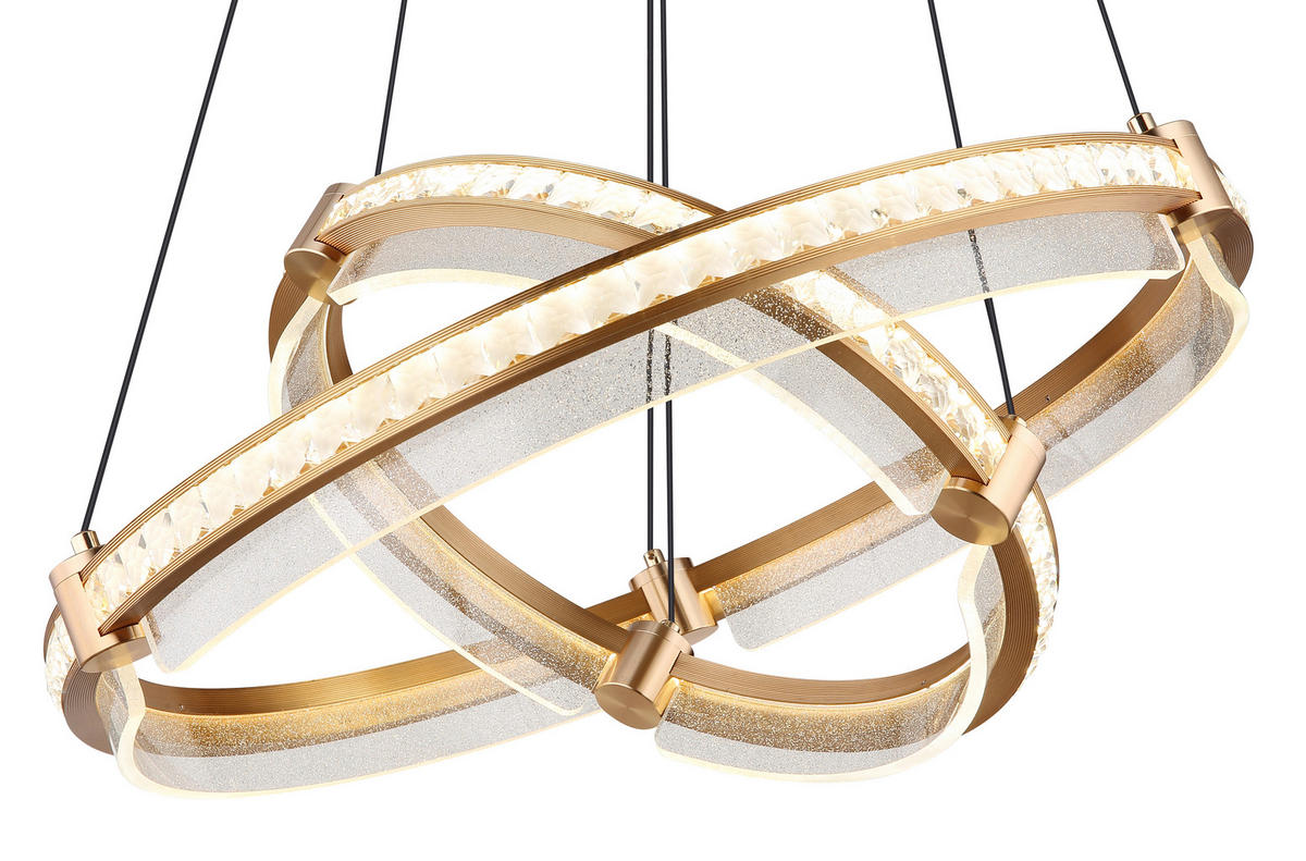 LED FÜGGŐLÁMPA 60/120 cm  - arany/átlátszó, Design, műanyag/fém (60/120cm)