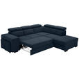 ECKSOFA  in Webstoff Dunkelblau  - Schwarz/Dunkelblau, KONVENTIONELL, Holz/Textil (283/244cm) - Carryhome