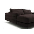 ECKSOFA  in Flachgewebe Mokka  177/253 cm  - Schwarz/Mokka, Design, Textil/Metall (177/253cm) - Dieter Knoll