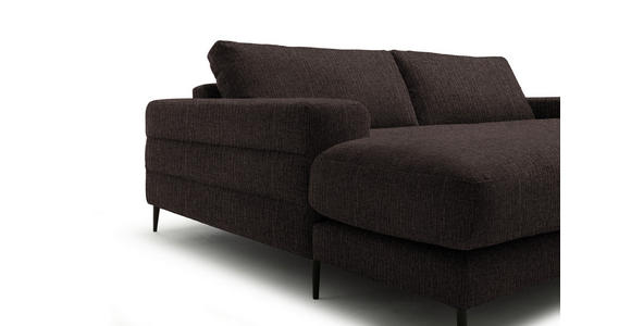 ECKSOFA  in Flachgewebe Mokka  177/253 cm  - Schwarz/Mokka, Design, Textil/Metall (177/253cm) - Dieter Knoll