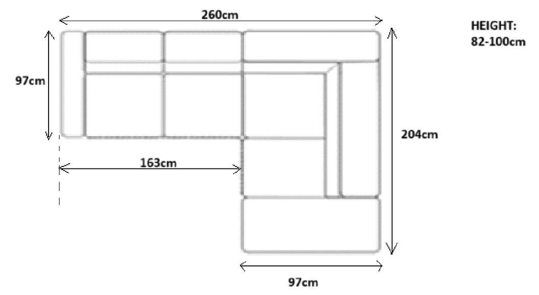 Thumbnail - Stylife Ecksofa Prag, Anthrazit, Textil, 5-Sitzer, Ottomane links, L-Form, 260x203 cm, Stoffauswahl, seitenverkehrt erhä...
