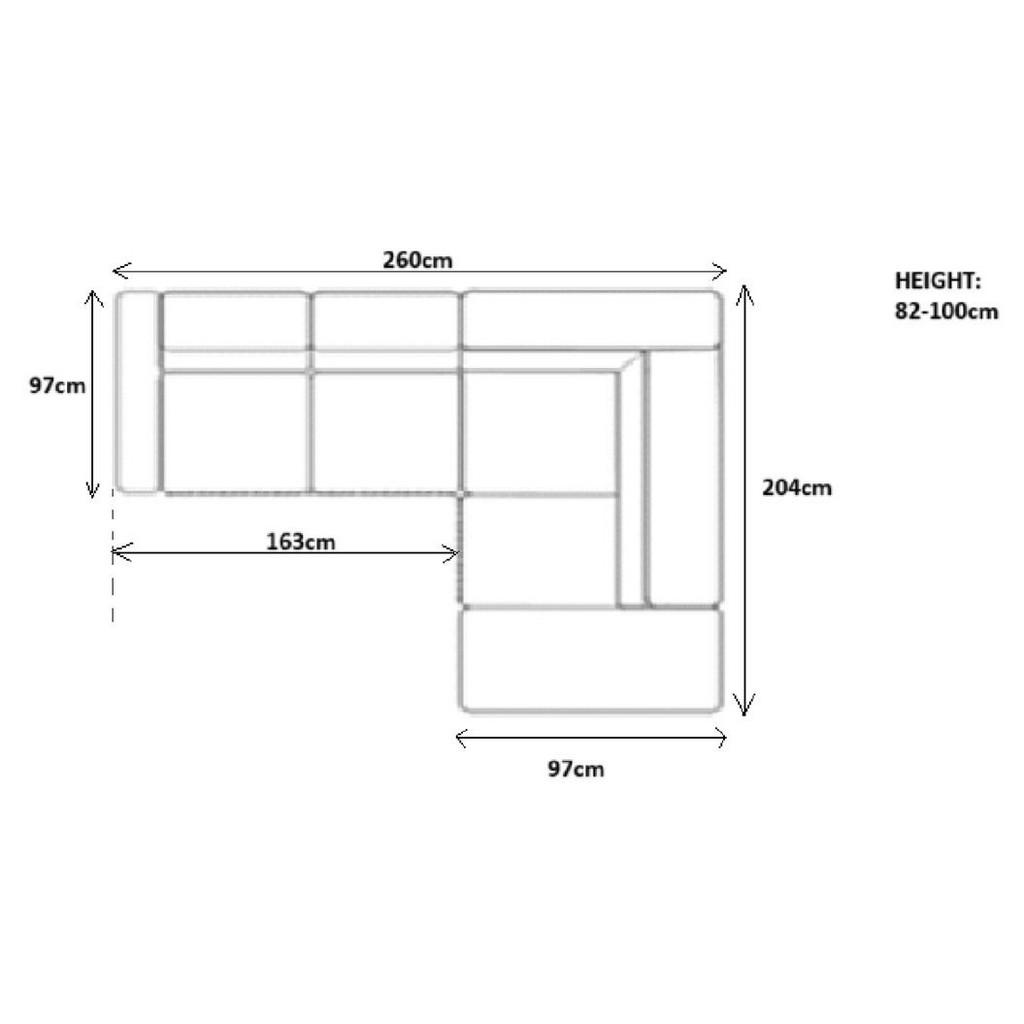Thumbnail - Stylife Ecksofa Prag, Hellgrün, Textil, 5-Sitzer, Ottomane links, L-Form, 260x203 cm, Bettkasten erhältlich, Stoffauswah...